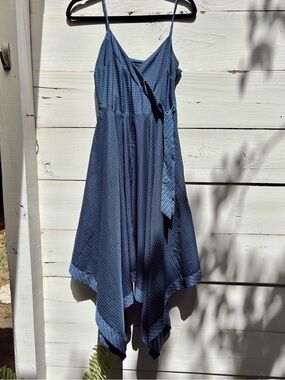 Banana Republic Navy Handkerchief Hem Navy Wrap Dress 2